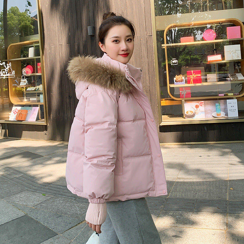 Loose Hooded Gloves Thickened Thermal Quilted Jacket Coat For Women