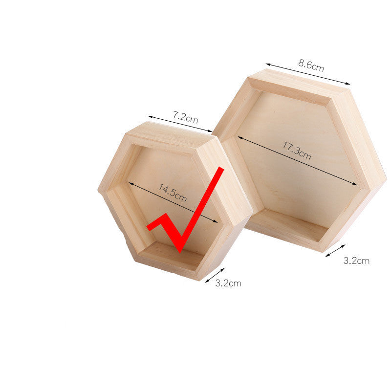 Solid Wood Jewelry Box Jewelry Display Rack Hexagonal Box