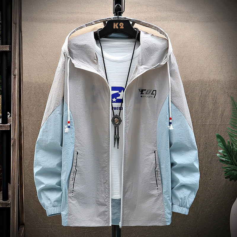 Men's Summer Korean Style Trend Ultra-thin Ice Silk Outdoor Jacket