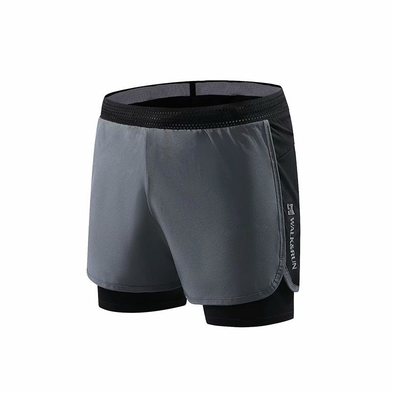 Fake Two-piece Running Shorts Base Elasticity Sports Pants