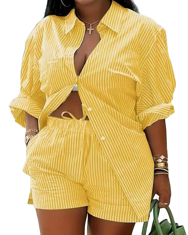 Women's Lace Up Printed Shorts Suit