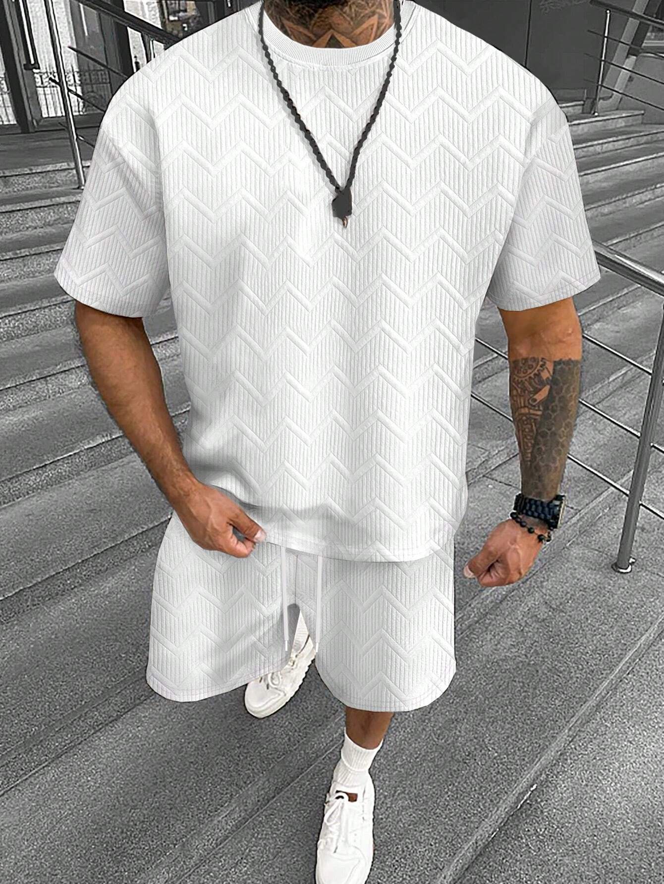 Men's Short Sleeve Shorts Simple Comfortable Cool Suit