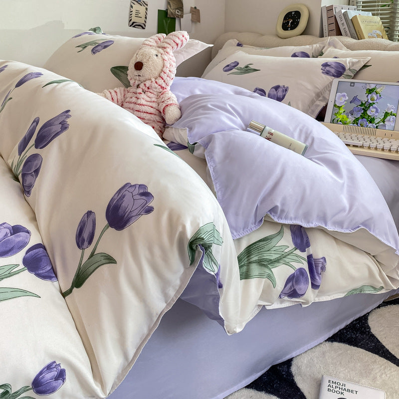 Washed Cotton Student Dormitory Bed Quilt Cover