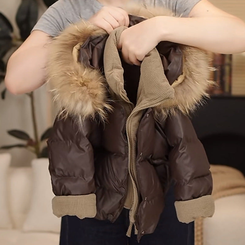 Children's Winter Down Cotton Jacket Fake Two-piece