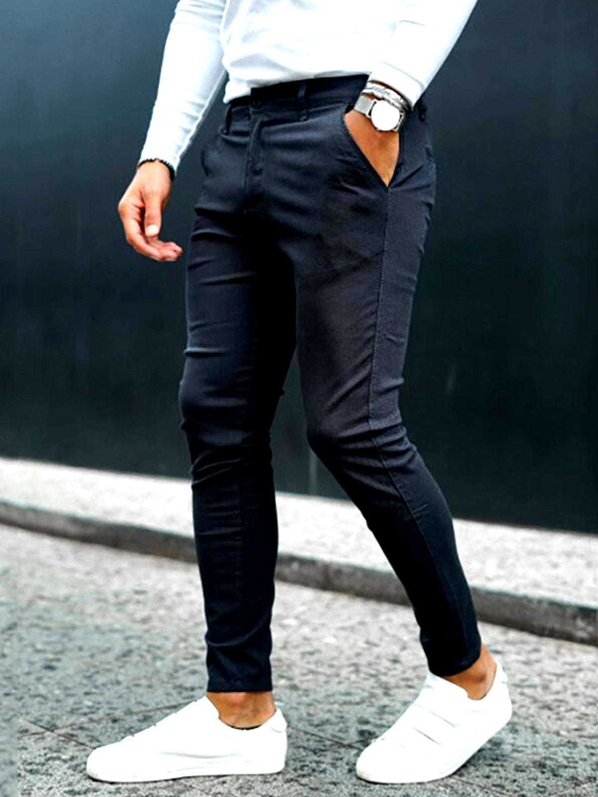 Men's Summer Thin 3D Printed Slim Fit Suit Pants
