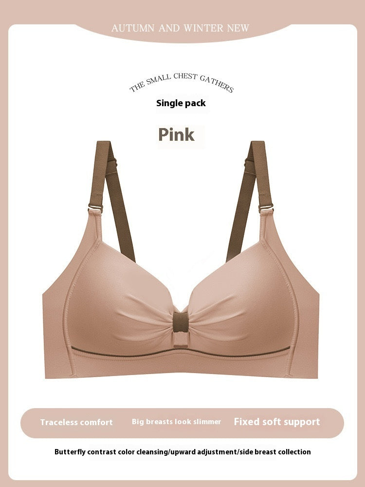 Women's Seamless And Steel Gathered Breathable Bra