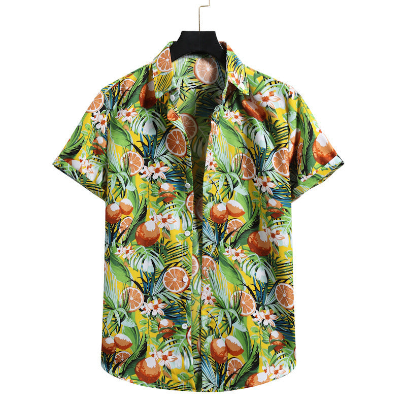 Men's Shirt Hawaiian Lapel Short Sleeves