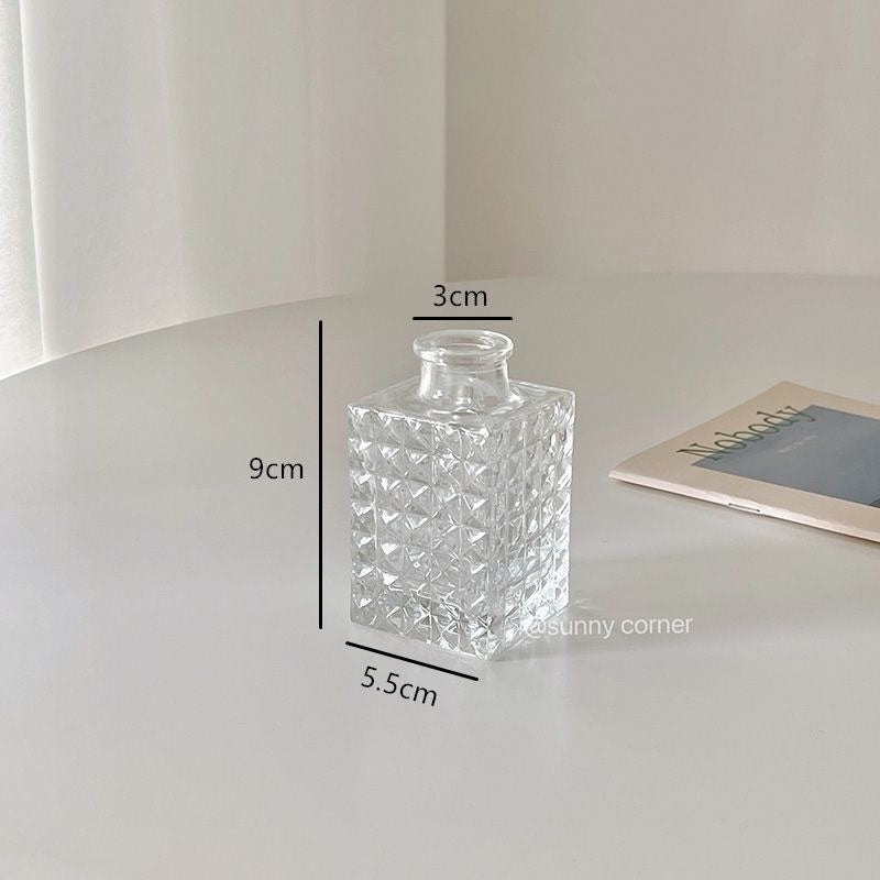 Retro Embossed French American Mini Glass Small Vase