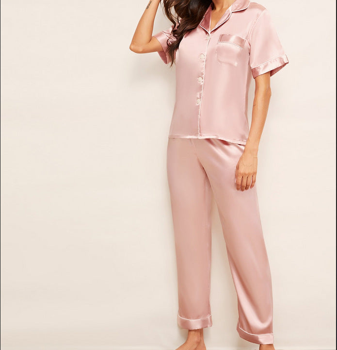 Simulation silk trousers home service suit