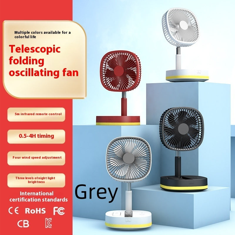 8-inch Telescopic Folding Fan Shaking Head LED Night Light Outdoor Camping USB