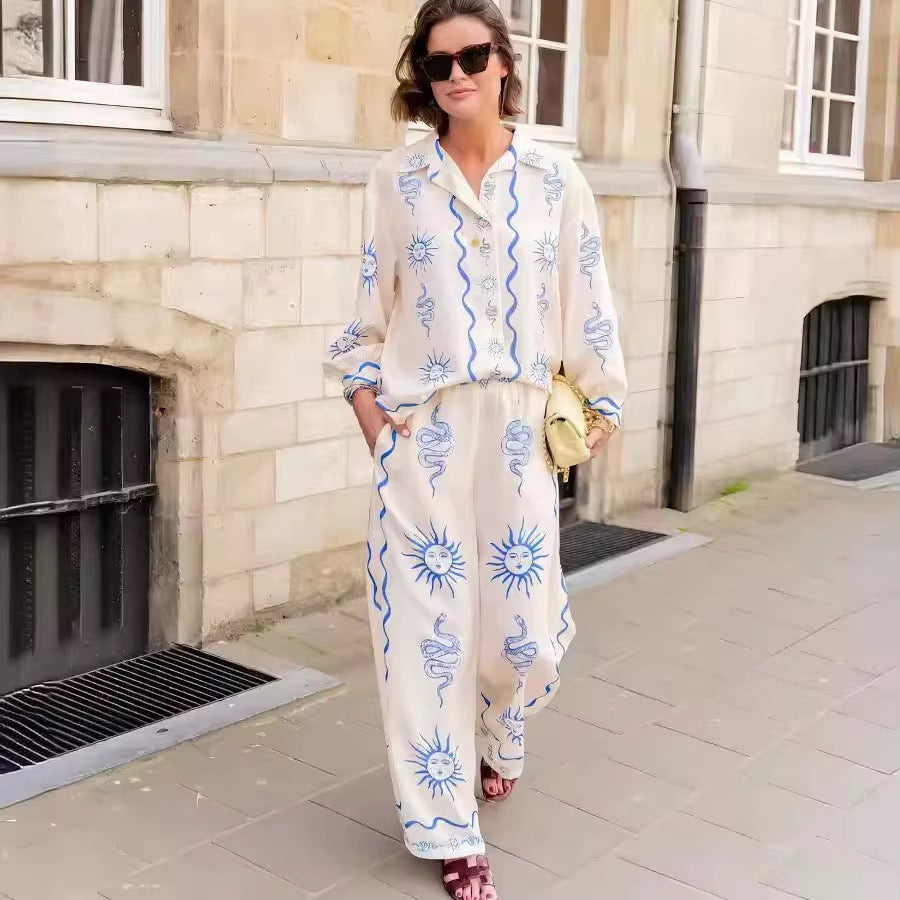 All-matching Shirt Cardigan Trousers Suit