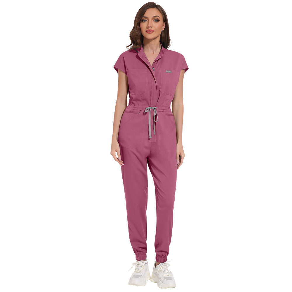 Multifunctional Pocket Stand Collar High Quality Operating Room Hospital Work Uniforms Jumpsuit Suit