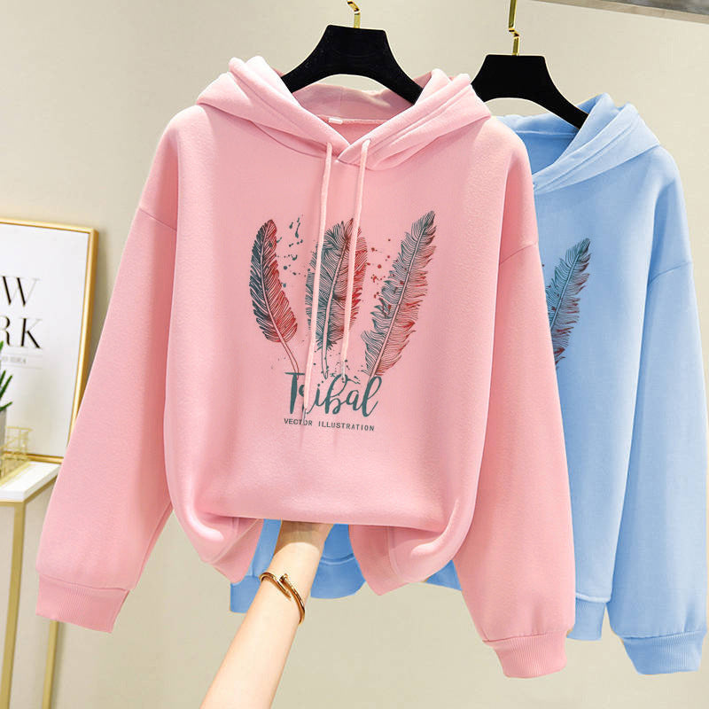 Hooded Sweater Thick Loose Long Sleeves Women GT