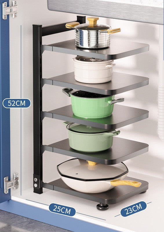 Non-perforated Kitchen Shelving Household Sink Pot Storage Pot Rack