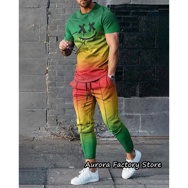 Men's Short-sleeved Trousers Suit 3D