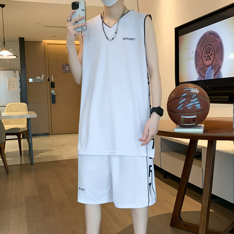 Basketball Wear Short Sleeve Vest Leisure Sports Suit