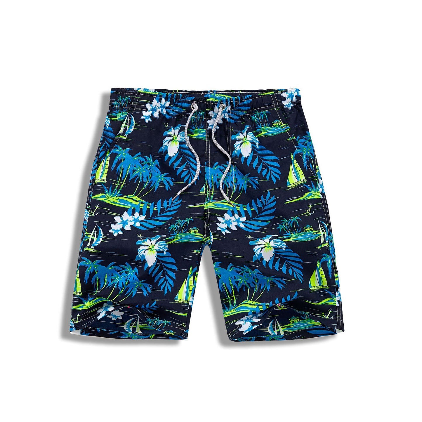 European Size Beach Pants With Inner Net Summer Men's Casual Loose Floral Pants Quick-drying