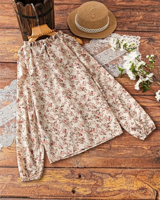 Elegant Off Shoulder Printed Ruffle Top For Women