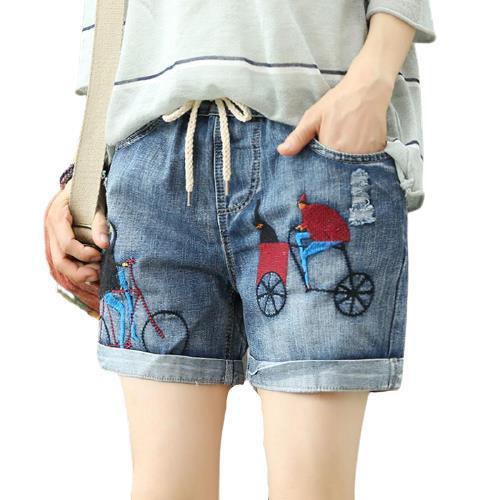 Tube Loose Casual Retro Curled Embroidery