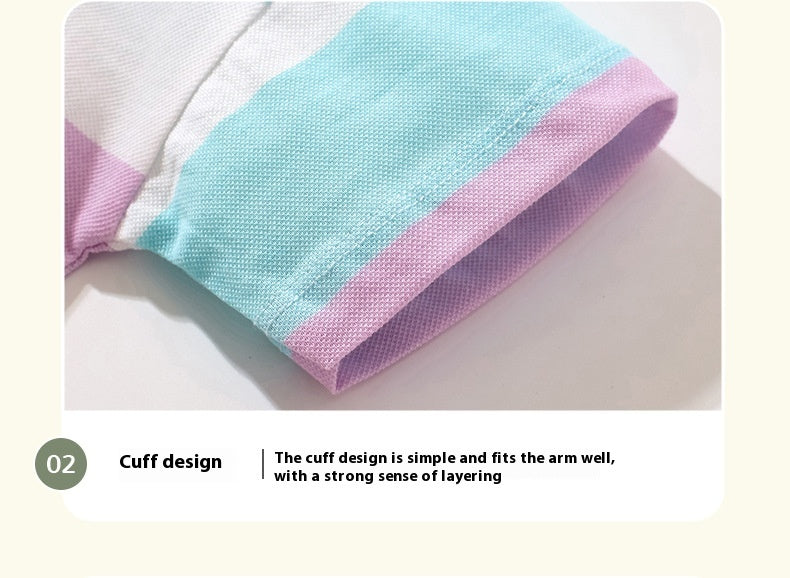 Polo Shirt Short Sleeve Striped Cotton Boy