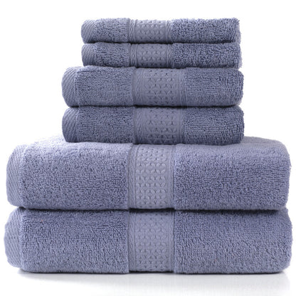 Home Simple Cotton Absorbent Towel Bath Towel 6-Piece Set