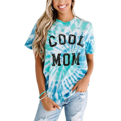 European And American Digital Printing Short-sleeved Women's Summer Loose T-shirt