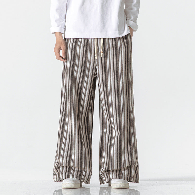 Vintage Stripe Loose Straight Mopping Pants