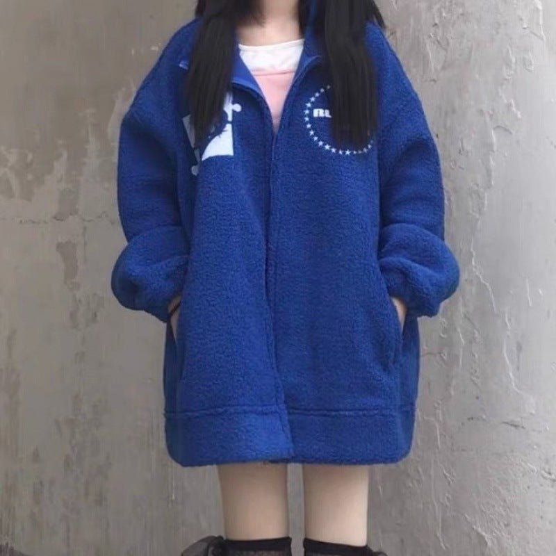 Large Size Plus Down Thickened Lambswool Cotton Clothing Women