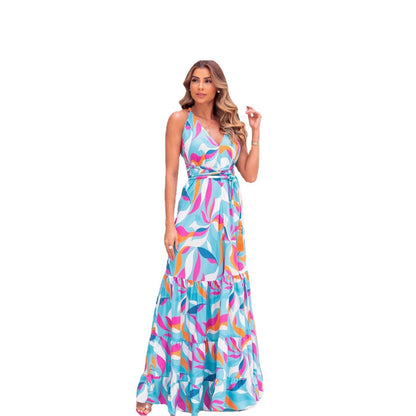 MIDI Temperament Commuter Backless Suspender Skirt