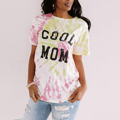 European And American Digital Printing Short-sleeved Women's Summer Loose T-shirt