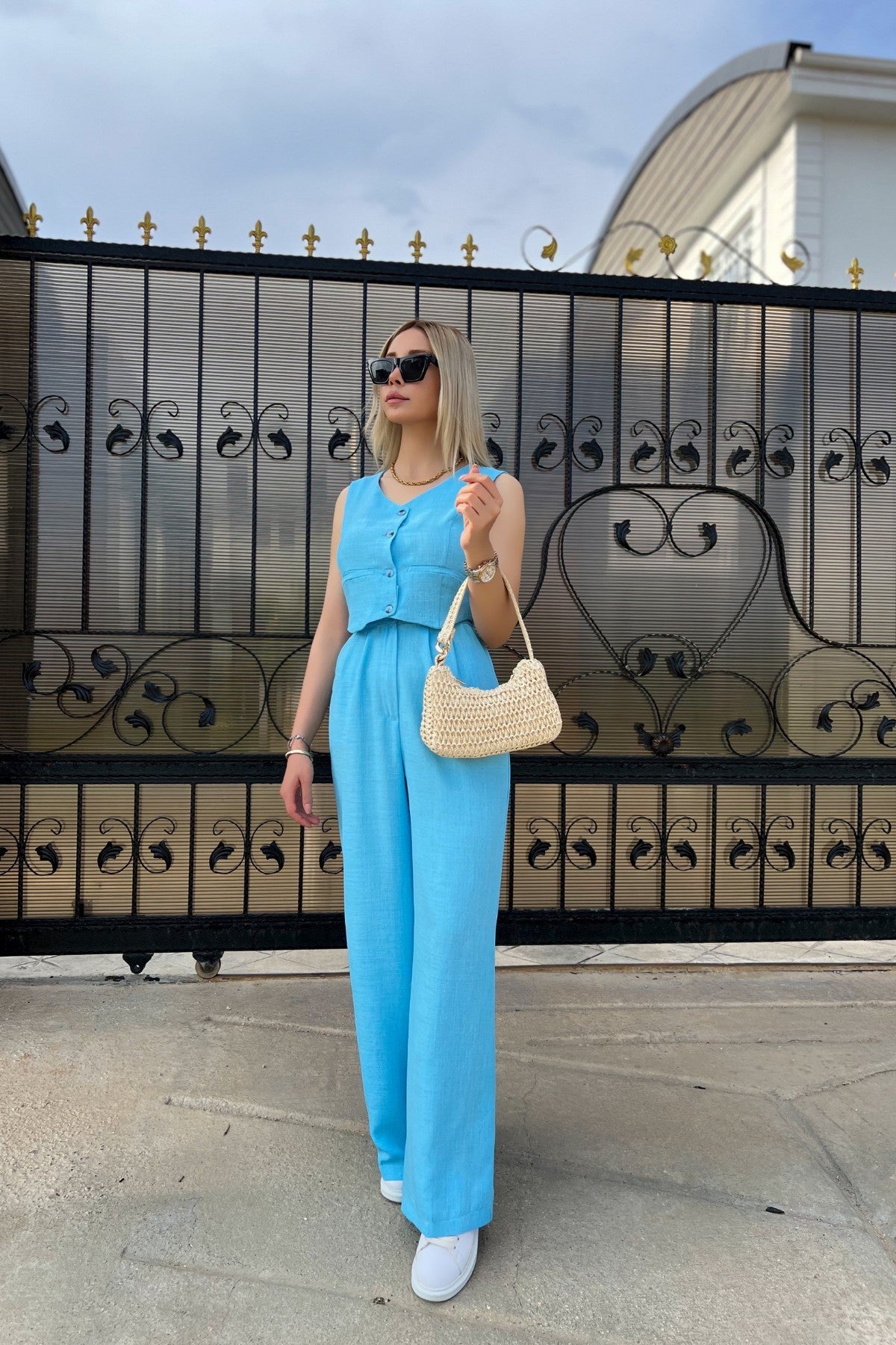 Summer Women's Vest Trousers Casual Fashion Two-piece Suit