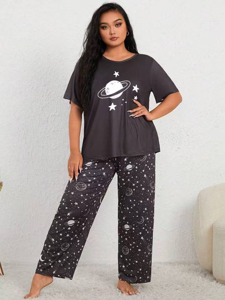 Trousers Plus-sized Plus Size Women's Pajamas Homewear Suit