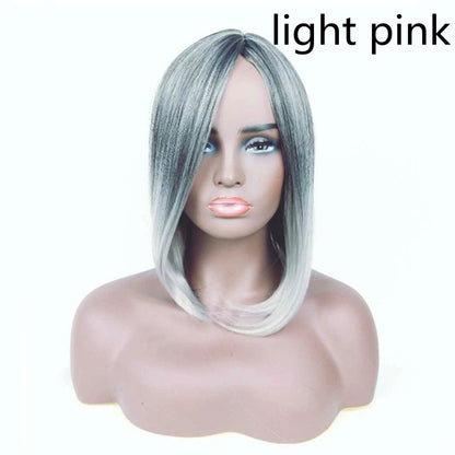 Female Long Straight Hair Gradient High Temperature Chemical Fiber Headgear