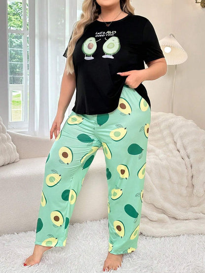 Trousers Plus-sized Plus Size Women's Pajamas Homewear Suit