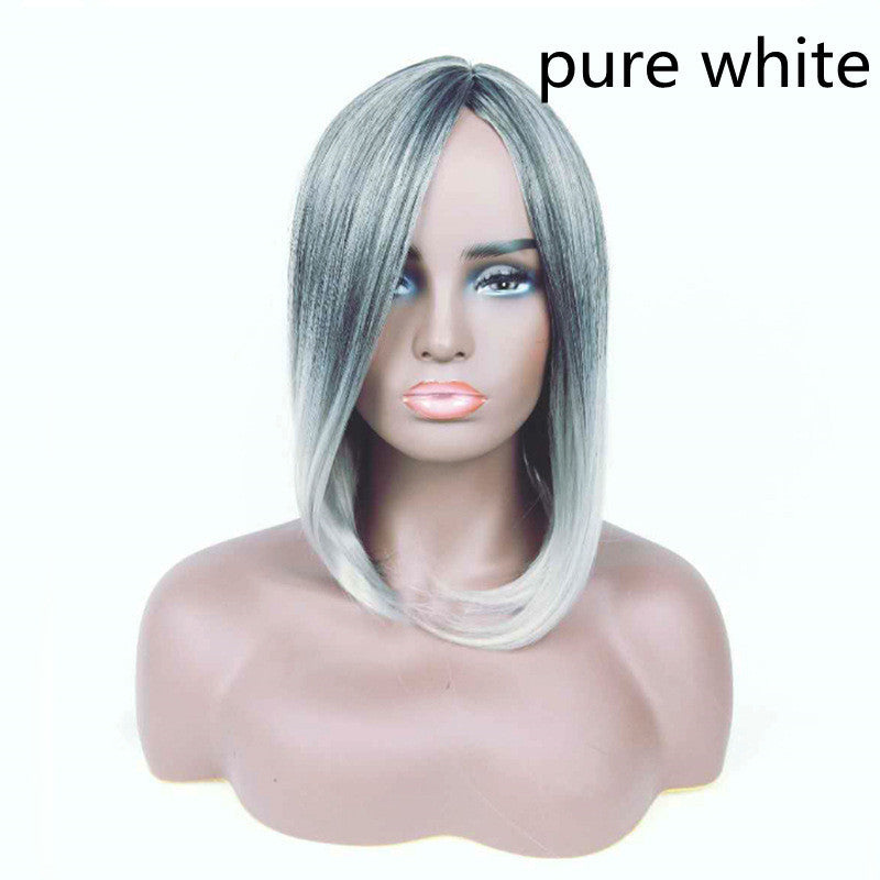 Female Long Straight Hair Gradient High Temperature Chemical Fiber Headgear