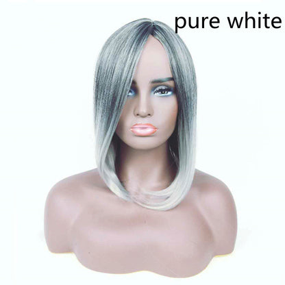 Female Long Straight Hair Gradient High Temperature Chemical Fiber Headgear