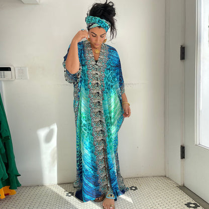 Women's Beach Vacation Loose Robe Sun Protection Blouse Smock