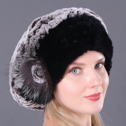 New Korean Rex Rabbit Hair Hat For Women
