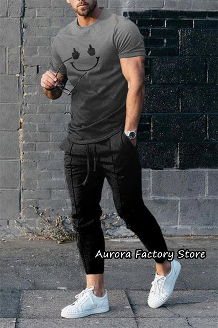 Men's Short-sleeved Trousers Suit 3D