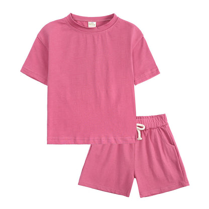 Korean Style Summer Sports Suit Summer Medium And Small Clothes Children