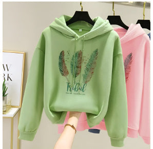 Hooded Sweater Thick Loose Long Sleeves Women GT