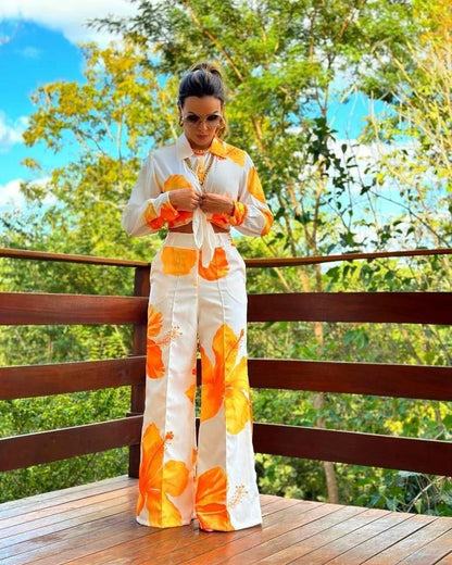 Women's Spring And Autumn Long Sleeve Casual Two-piece Suit