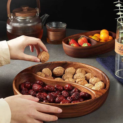 Simple Household Walnut Partitioned Fruit Tray