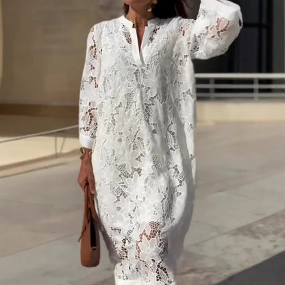 Casual Loose Lace V-neck Dress