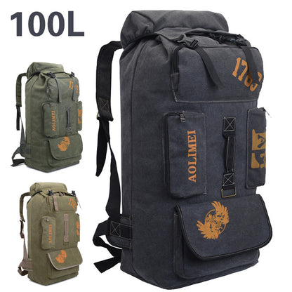Large Capacity 100L Travel Canvas Backpack