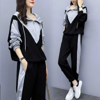 Autumn And Winter New Fat MM Loose Two-piece Suit