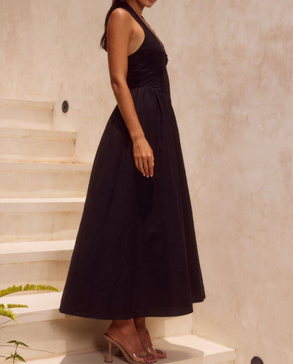 Halter Lace-up Backless Long Dress