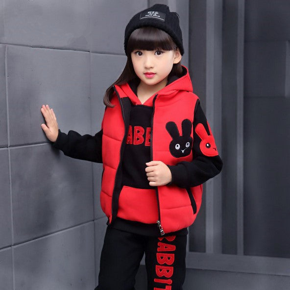 Plush sports suit for casual children's sweater