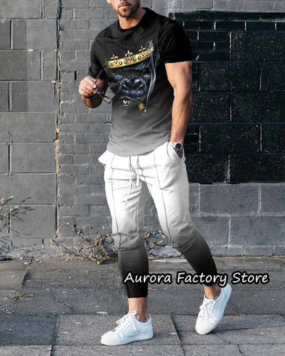 Men's Short-sleeved Trousers Suit 3D