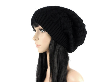 Winter Pile Knitted Woolen Women's Double-layer Hat